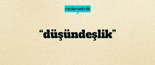 “düşündeşlik”