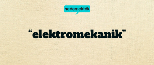 “elektromekanik”