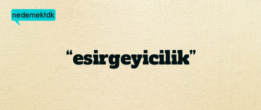 “esirgeyicilik”