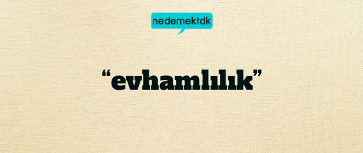 “evhamlılık”