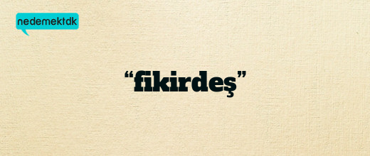 “fikirdeş”