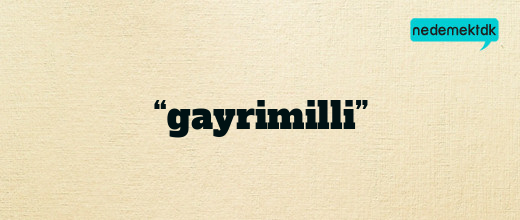 “gayrimilli”