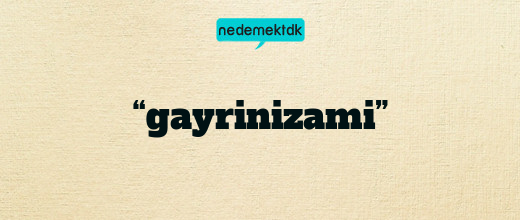 “gayrinizami”