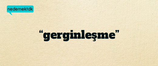 “gerginleşme”