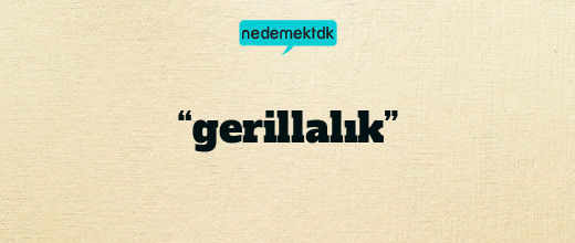 “gerillalık”