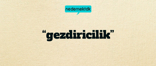 “gezdiricilik”