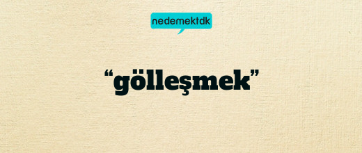 “gölleşmek”