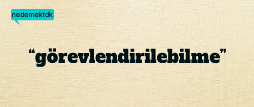 “görevlendirilebilme”