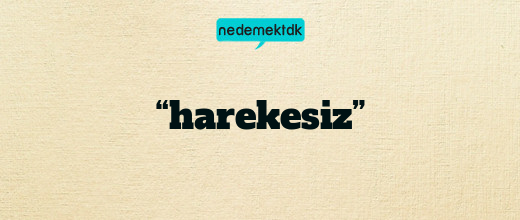 “harekesiz”