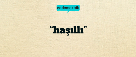 “haşıllı”