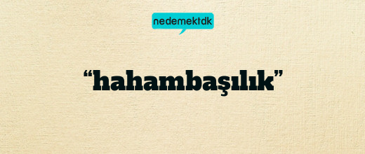 “hahambaşılık”