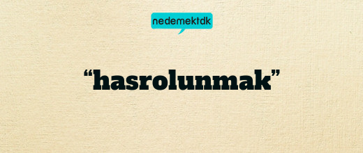 “hasrolunmak”