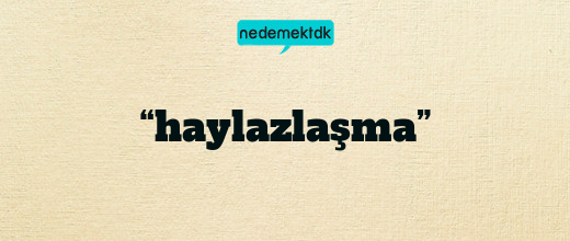 “haylazlaşma”