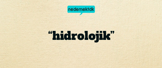 “hidrolojik”