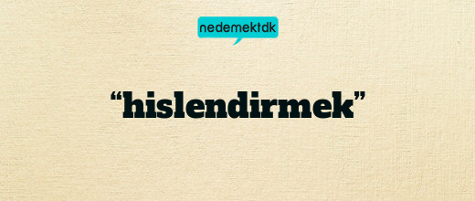 “hislendirmek”