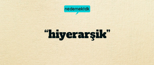 “hiyerarşik”