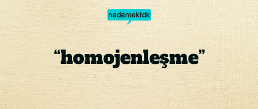 “homojenleşme”