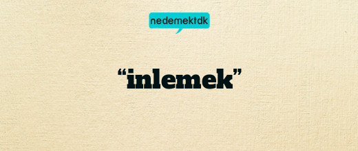 “inlemek”