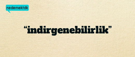 “indirgenebilirlik”