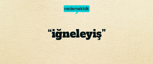 “iğneleyiş”