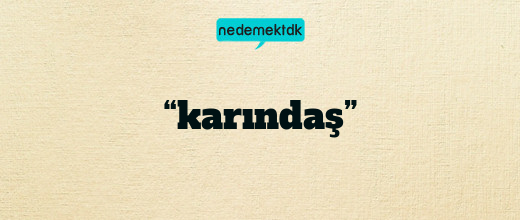 “karındaş”