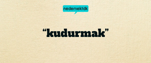 “kudurmak”