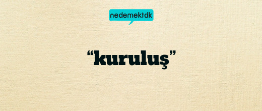 “kuruluş”