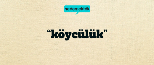 “köycülük”