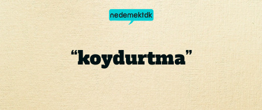 “koydurtma”