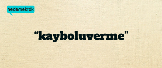 “kayboluverme”