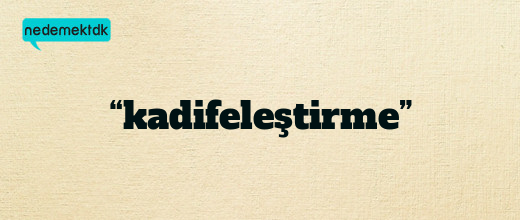 “kadifeleştirme”