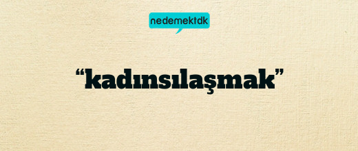 “kadınsılaşmak”