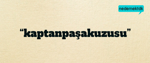 “kaptanpaşakuzusu”
