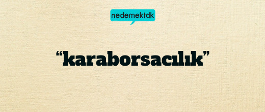 “karaborsacılık”