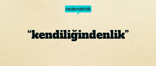 “kendiliğindenlik”