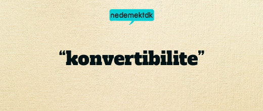 “konvertibilite”
