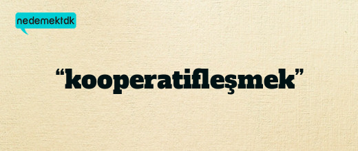 “kooperatifleşmek”