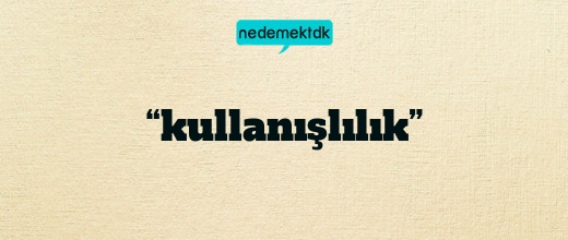 “kullanışlılık”