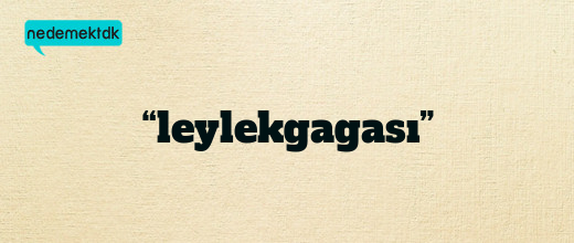 “leylekgagası”