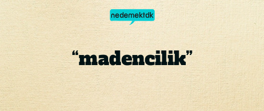 “madencilik”