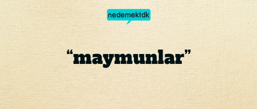 “maymunlar”