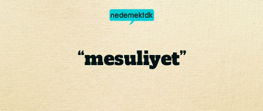 “mesuliyet”
