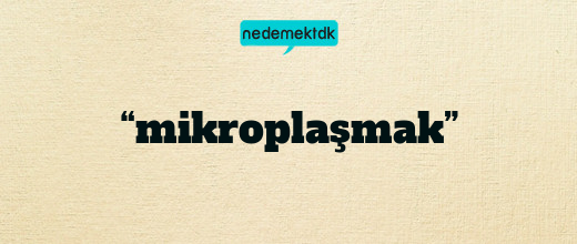 “mikroplaşmak”