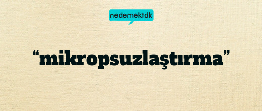 “mikropsuzlaştırma”