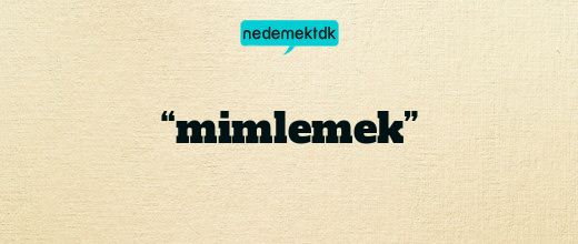 “mimlemek”