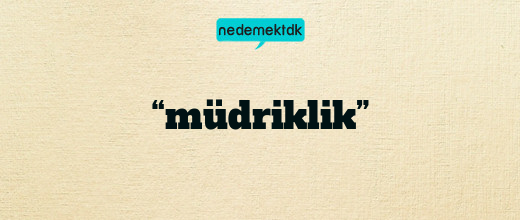 “müdriklik”