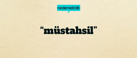 “müstahsil”