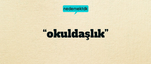 “okuldaşlık”
