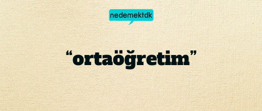 “ortaöğretim”