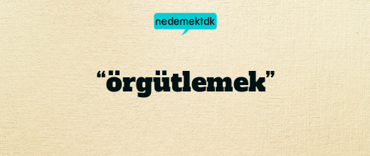 “örgütlemek”
